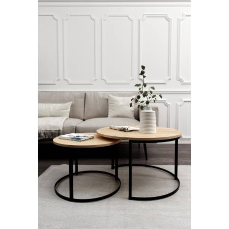 ZESTAW 2 STOLIKÓW KAWOWYCH LOFT 2 w 1 MILANO STKM3